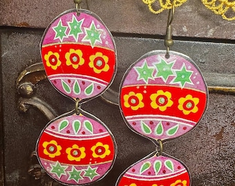 Vintage Tin Boho  Earrings