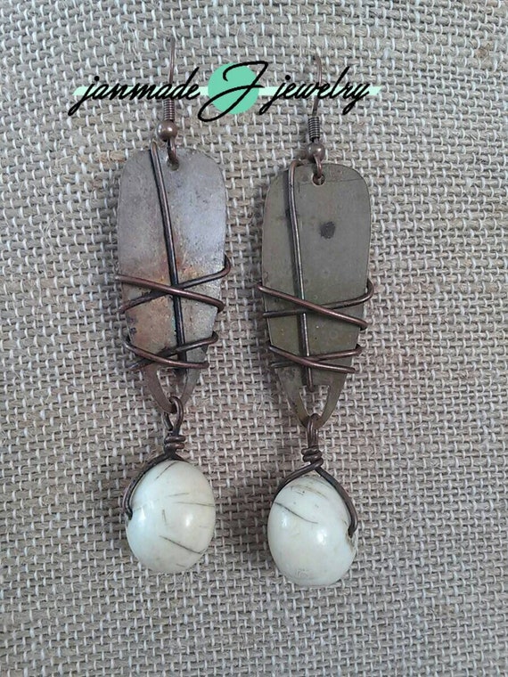 Turquoise Wire Wrap Paddle Earrings Turquoise Wire Wrap Paddle Earrings