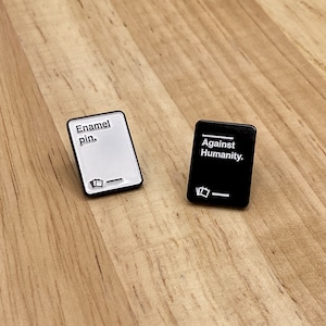 Épingles en émail contre l'humanité - jeu de cartes en émail/ensemble d'épinglettes (2 cartes)