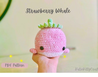 Strawberry Whale Crochet Pattern PDF