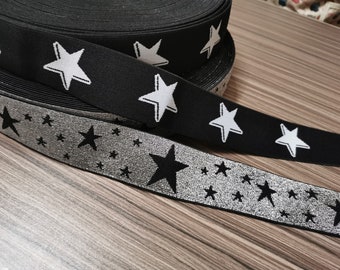 1.5 inch elastic  ribbon 4cm Star pattern Elastic band Clothing accessories  elastic band for sewing  elastic band by the yard