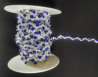 Blue Rhinestone Crystal Trim: Wedding Belt, Sandals (5mm)