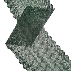 Green 7inch/10cm wide lingerie stretch lace trim stretch lace trim lingerie  by the yard