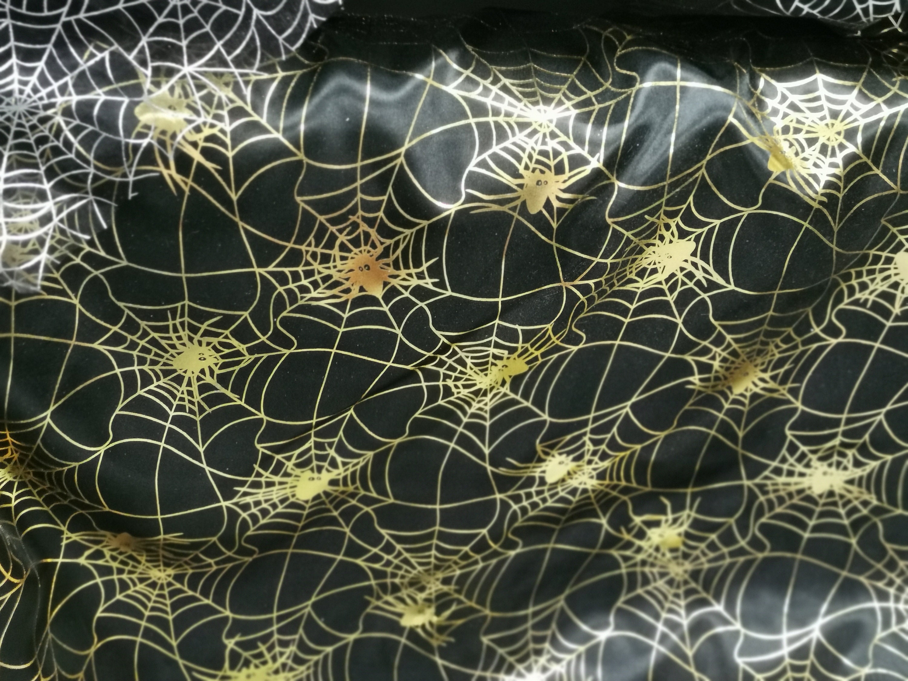Spider web fabric Spiderweb Glow in stain fabric spider web Etsy