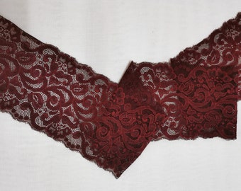 5yards Burgundy Stretch Lace for Lingerie Burgundy lace for Bra Making  stretch lace trim lingerie
