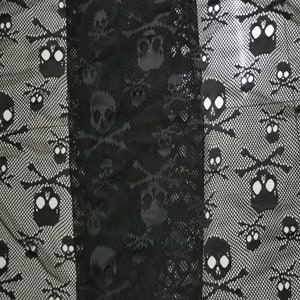 Four way stretch  Skull lace fabric  Skull fabric Halloween supplies by the yards
