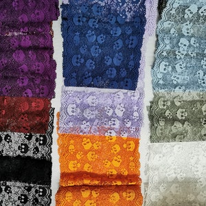 Skull Lace Trim: 7-inch Halloween Steampunk Gothic Decor