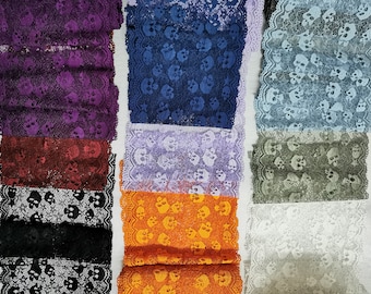 Halloween lace trim Halloween decoration  Halloween party Skull lace trim  Dem Bone lace  Steampunk Gothic wedding decor by the yard