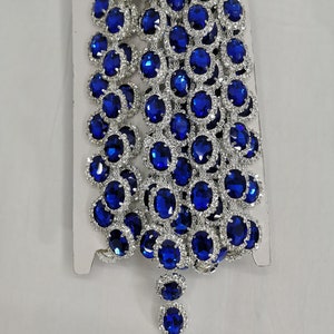 Adorno de cadena de diamantes de imitación ovalados: adorno para trajes de novia, bisutería DIY, adorno para bolsos