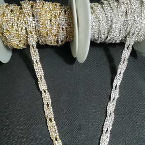 Thin Crystal Trim Rhinestone Applique Rhinestone Trim  Crystal Rhinestone Trim by the Yard by the yard  or wholesale