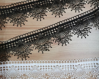 Bordure en dentelle brodée toile d&#39;araignée noire - Ras de cou gothique d&#39;Halloween 65 mm