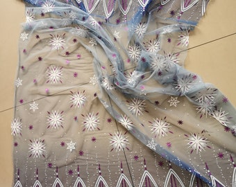 Frozen 2 Elsa Fabric: Snowflake Pattern, 58" Wide - By The Yard