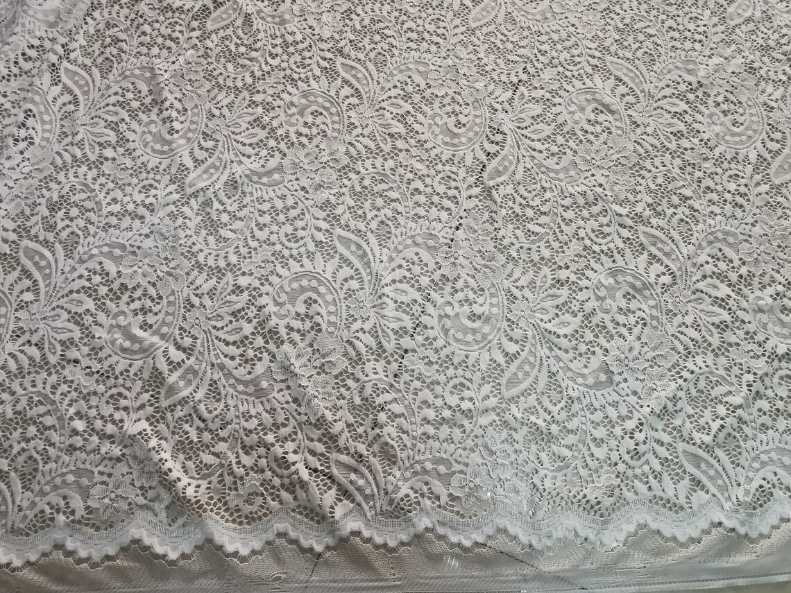 Vintage Scalloped Lace Fabric Stretch Lace Wedding Fabric for Etsy