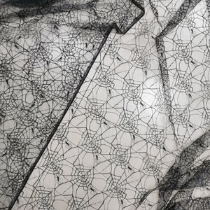 Black spider lace fabric spider web fabric Halloween fabric by the yard or wholesale