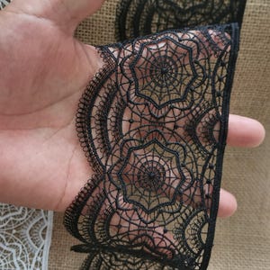 80mm Black spider web lace trim, Black embroidery lace for Halloween choker,teampun/ Halloween supplies, gothic lace trim Cobwebs laceBlack