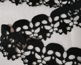 Black Skull Lace Trim: 70mm Halloween Sewing Supplies