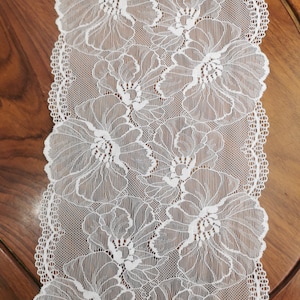 5yards Floral Stretch Lace Trim for Lingerie  wide Stretch Lace to Sew  8&quot; wdie stretch lace trim lingerie