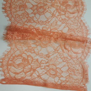 Coral Eyelash Lace Trim: Floral Lace Ribbon, 3 Yards
