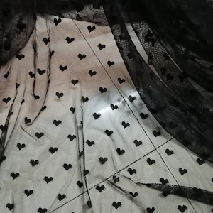 Valentine&#39;s fabric Heart Bridal Lace lingerie making fabric black lace for tights spandex heart mesh Valentine&#39;s fabric by the yard