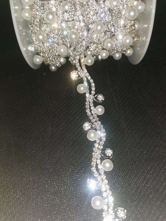 Wedding Pearl Rhinestone Trim: DIY Dress Straps, Bridal Embellishment