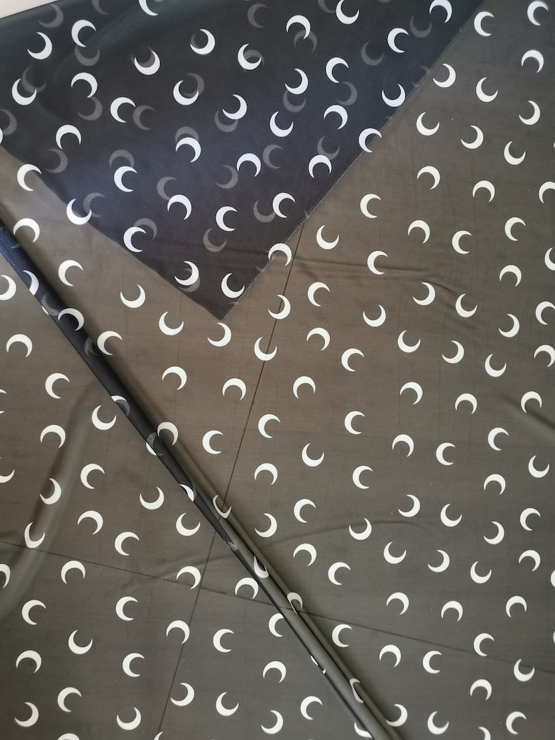 Moon pattern fabric Moon print fabric 4 way stretch mesh lingerie fabric by the yard image 3