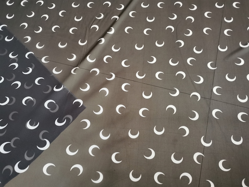 Moon pattern fabric Moon print fabric 4 way stretch mesh lingerie fabric by the yard image 4