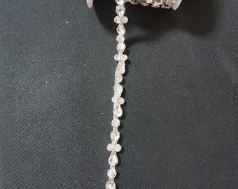 Silver Rhinestone Crystal Trim: Thin Embellishment, By The Yard
