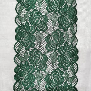 Hunter green  Stretch Lace for Lingerie dark green lace trim  Lingerie Lace  by the yard