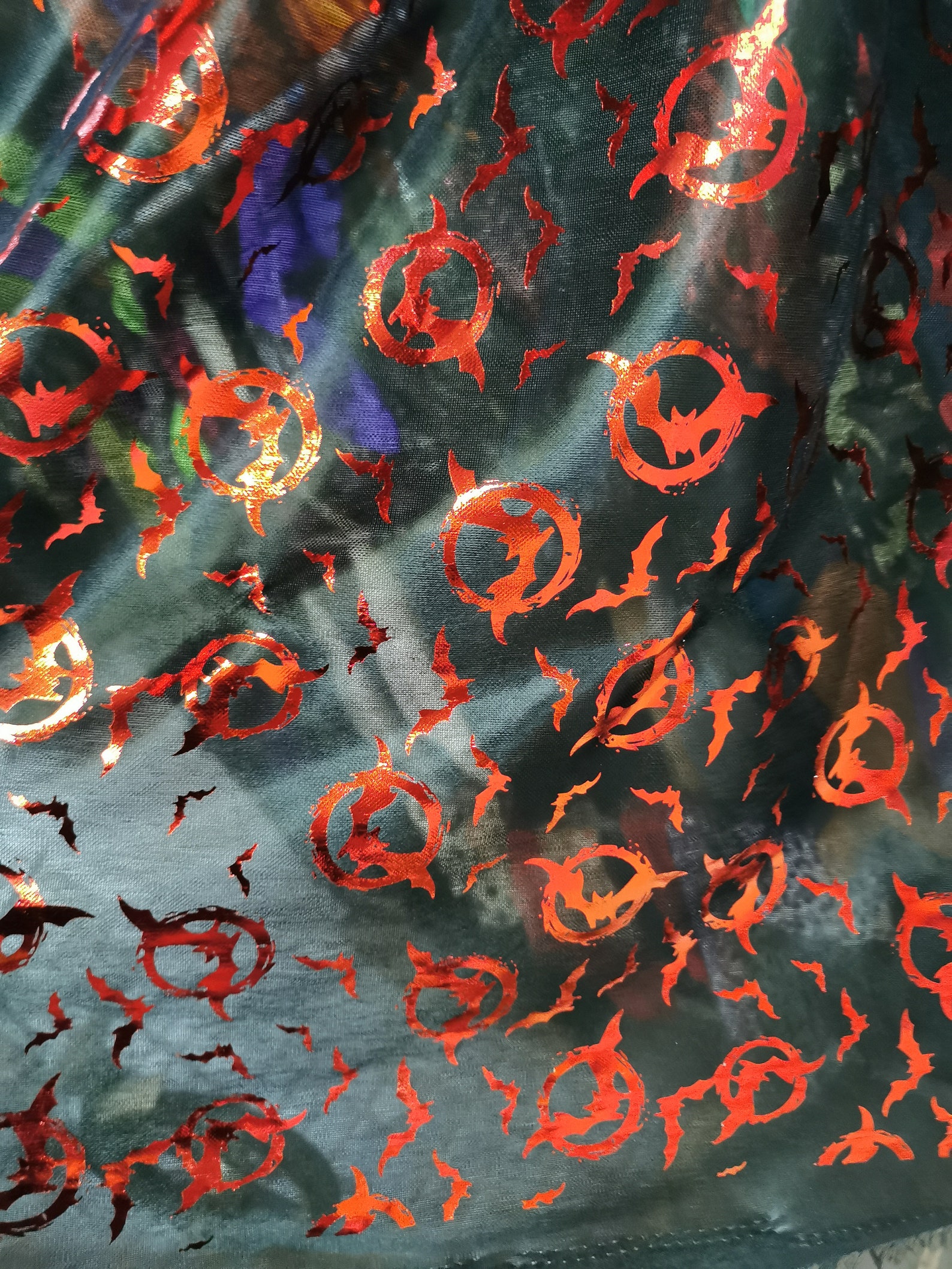 Stretch Fabric With Bats Red Bat Print Fabric for Halloween Etsy