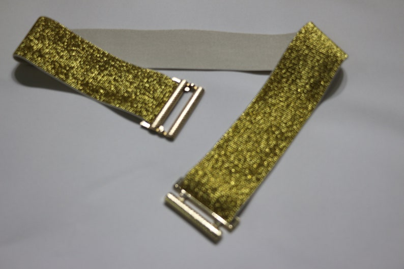 Gold Elastic Belt Glitter Waist Band Elastic 2/50mm Etsy
