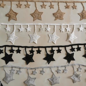 Star pattern Lace trim Black embroidery lace for Halloween choker, 65mm width Halloween supplies by the yard