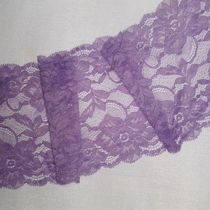lavender Elastic Lace stretch lace elastic lace trim by the yard