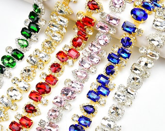 Colorful Rhinestone Trim: Crystal Stone Chain for DIY Wedding Accessories