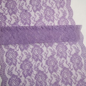 12&quot; wide lavender Elastic Lace stretch lace elastic lace trim by the yard