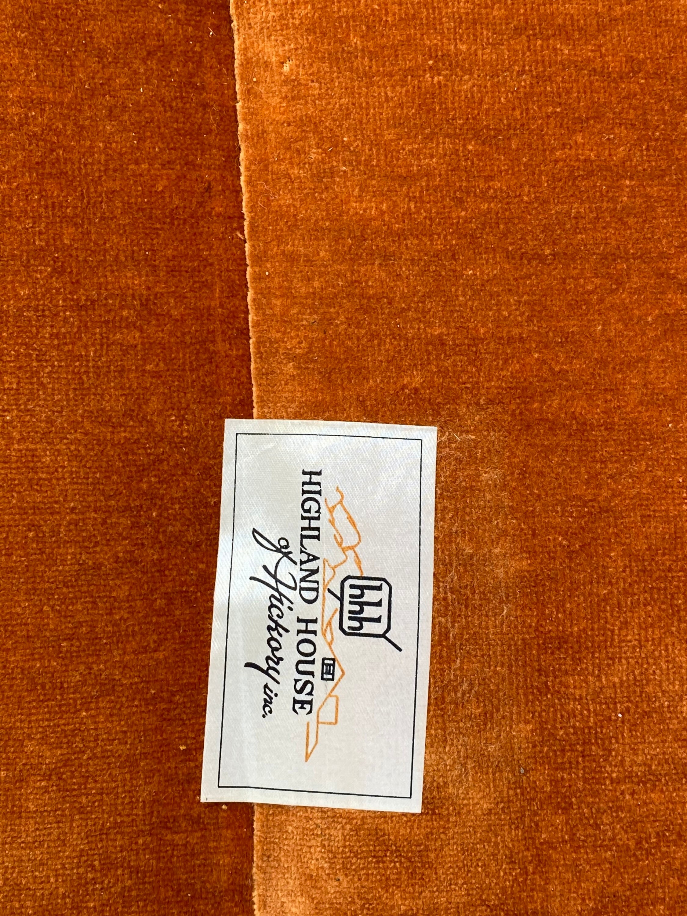 Vintage Orange Velvet Tufted Sofa Couch Etsy