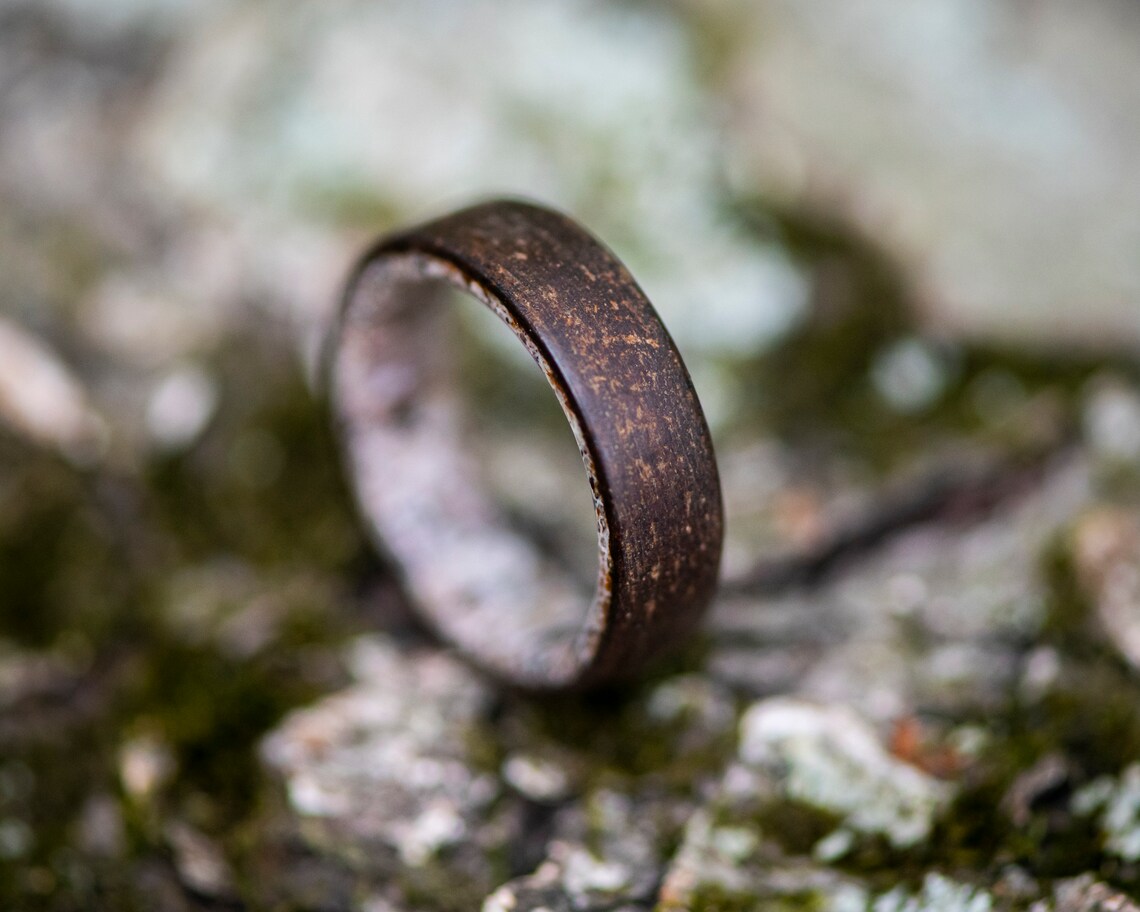 Antler and Leather Ring Wedding Band Mens Antler Ring Etsy