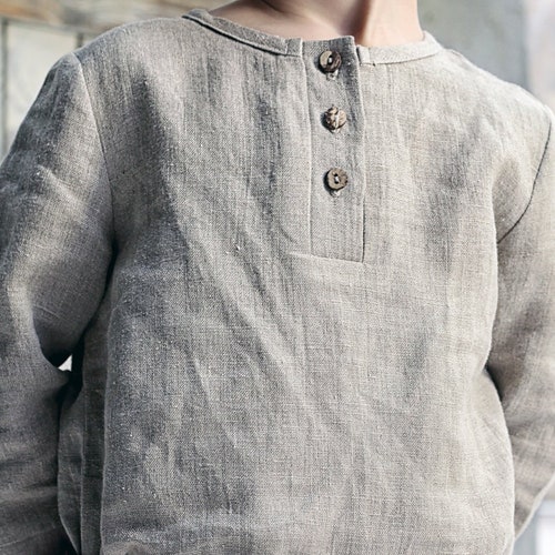 Boys Linen Shirt With Buttons Natural Linen Top for Boys - Etsy