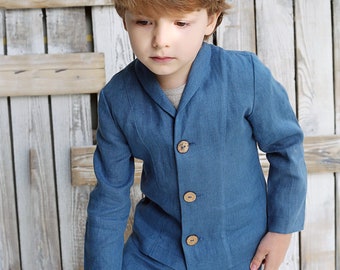 Boys linen jacket, Boys blazer, Toddler boys blazer, Toddler jacket,  Jacket with button, Boys clothing, Navy jackets for boys