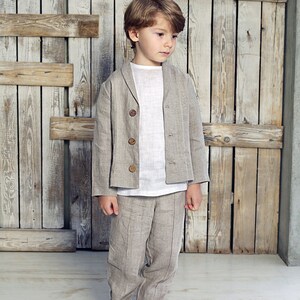 Boys Linen Suit Boys Suit Set Linen Boys Outfit Boys - Etsy