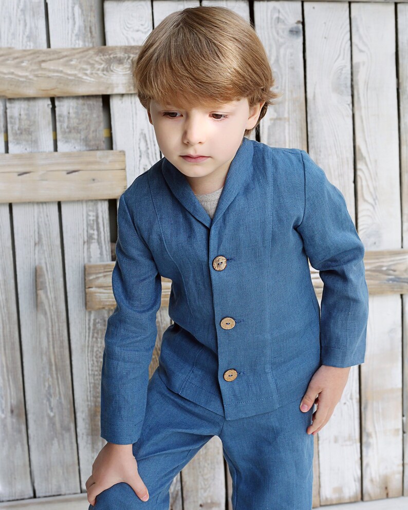 Boys Linen Jacket Boys Blazer Toddler Boys Blazer Toddler Etsy