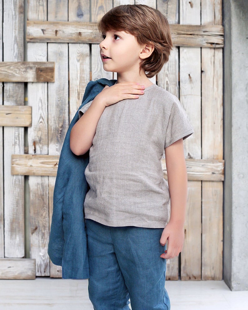 Linen Boys T Shirt , Shirt for Boy, Linen Clothes for Kids, Linen Boys