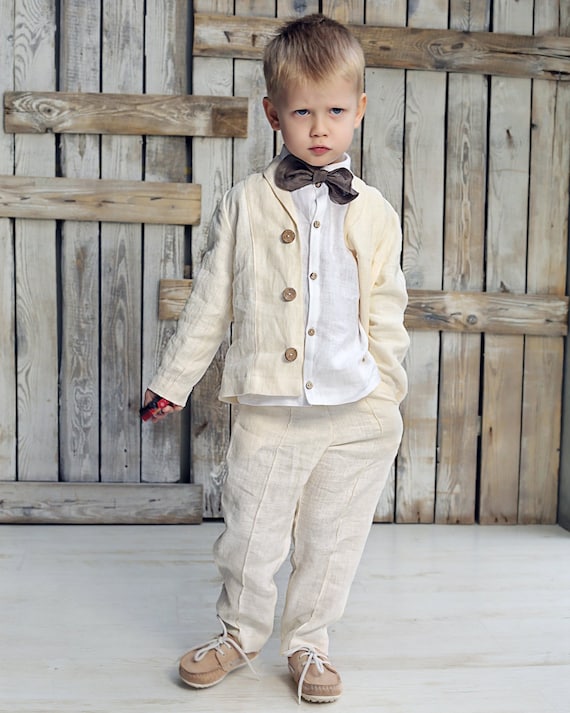 linen christening outfit boy