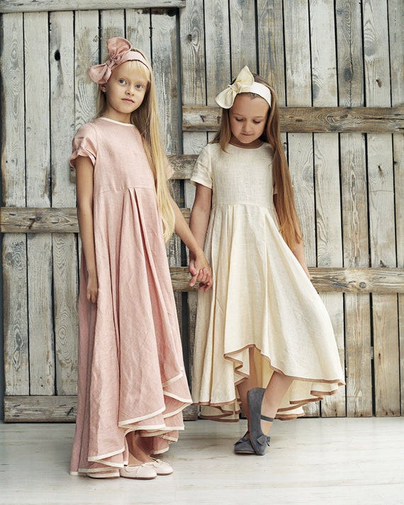 Embroidered Linen Dress for Girl, Cottagecore Summer Dress for Kids, Linen  Clothes for Kids, European Linen Dress for Girl -  Canada