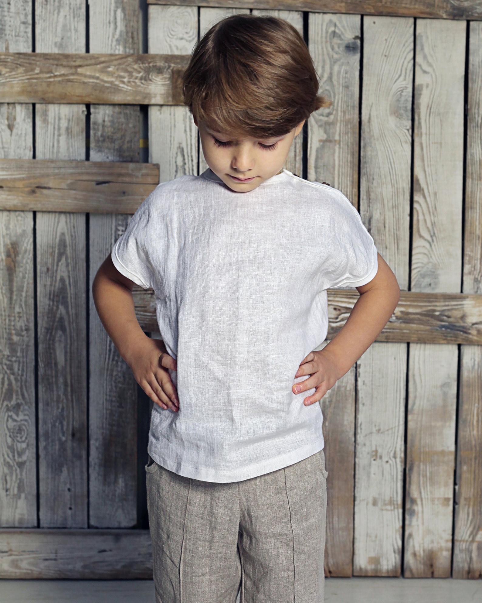 White Linen Boys T Shirt Shirt for Boy Linen Clothes for - Etsy