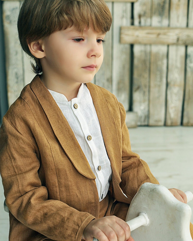 TIANMEI Linen Boys Suit Beach Wedding Suit Summer Slim Fit 2 Pieces Kids Light Weight Linen Suit Jacket Pant - Walmart Supplies
