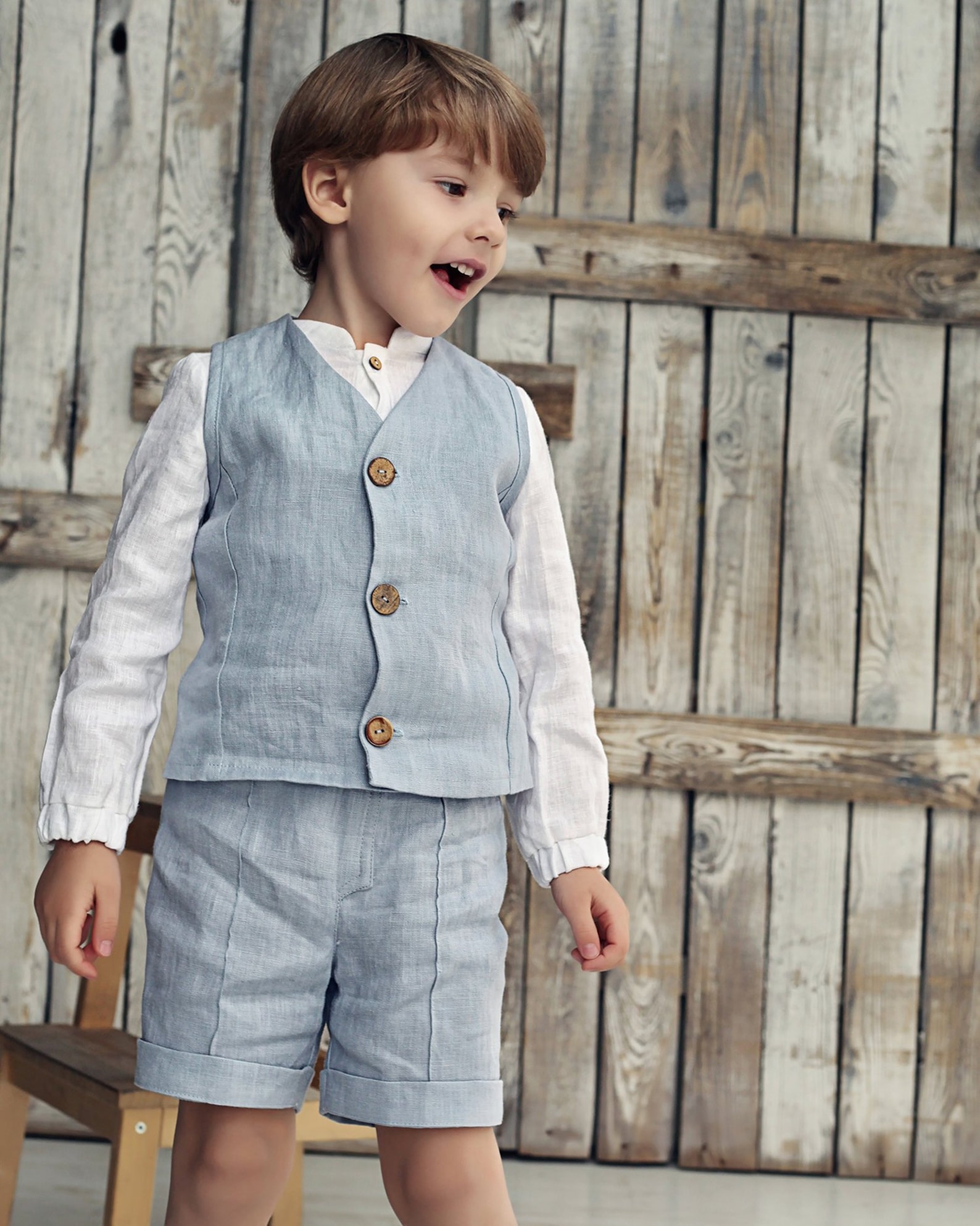 Linen Boys Shorts, Boys Suit Set, Linen Boys Outfit, Boys Christening