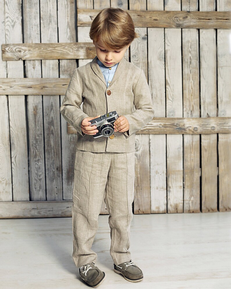 Buy Boys Linen Suit, Boys Suit Set, Linen Boys Outfit, Boys Christening