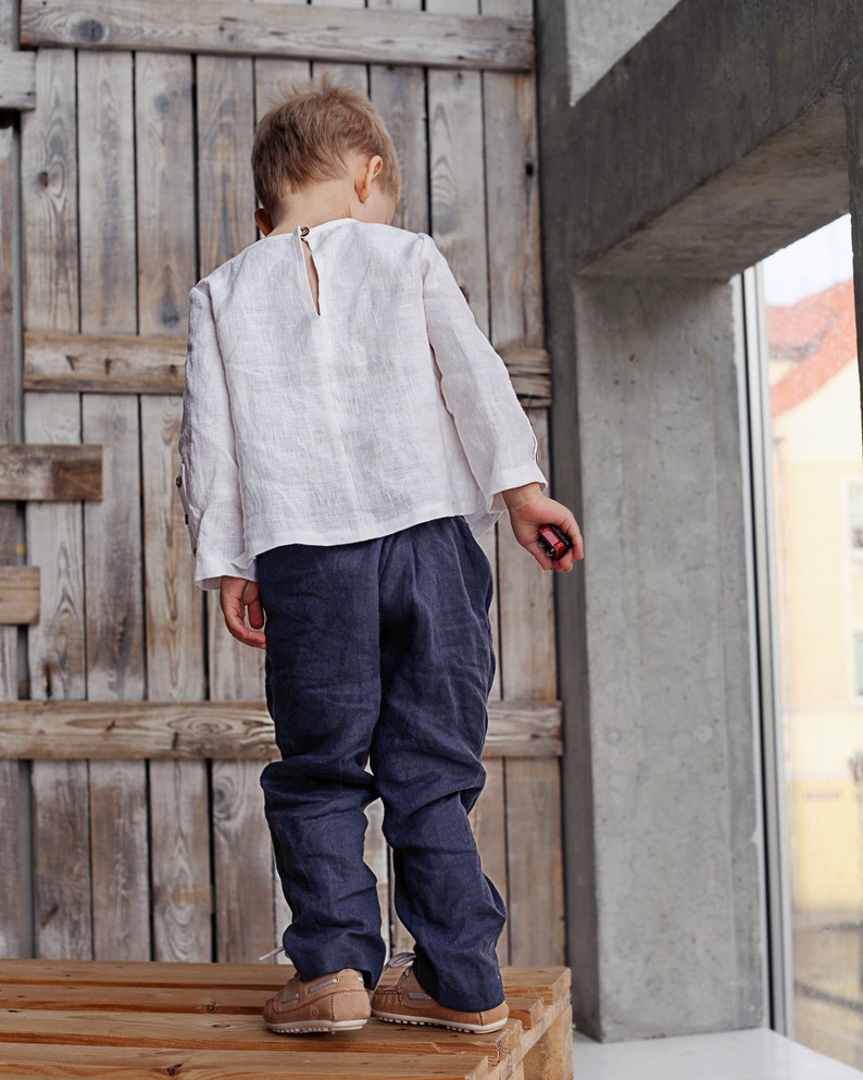Linen top Boys long sleeve shirts Boys linen shirt White long sleeve shirts Boys shirts Linen boys outfit White linen dress shirts