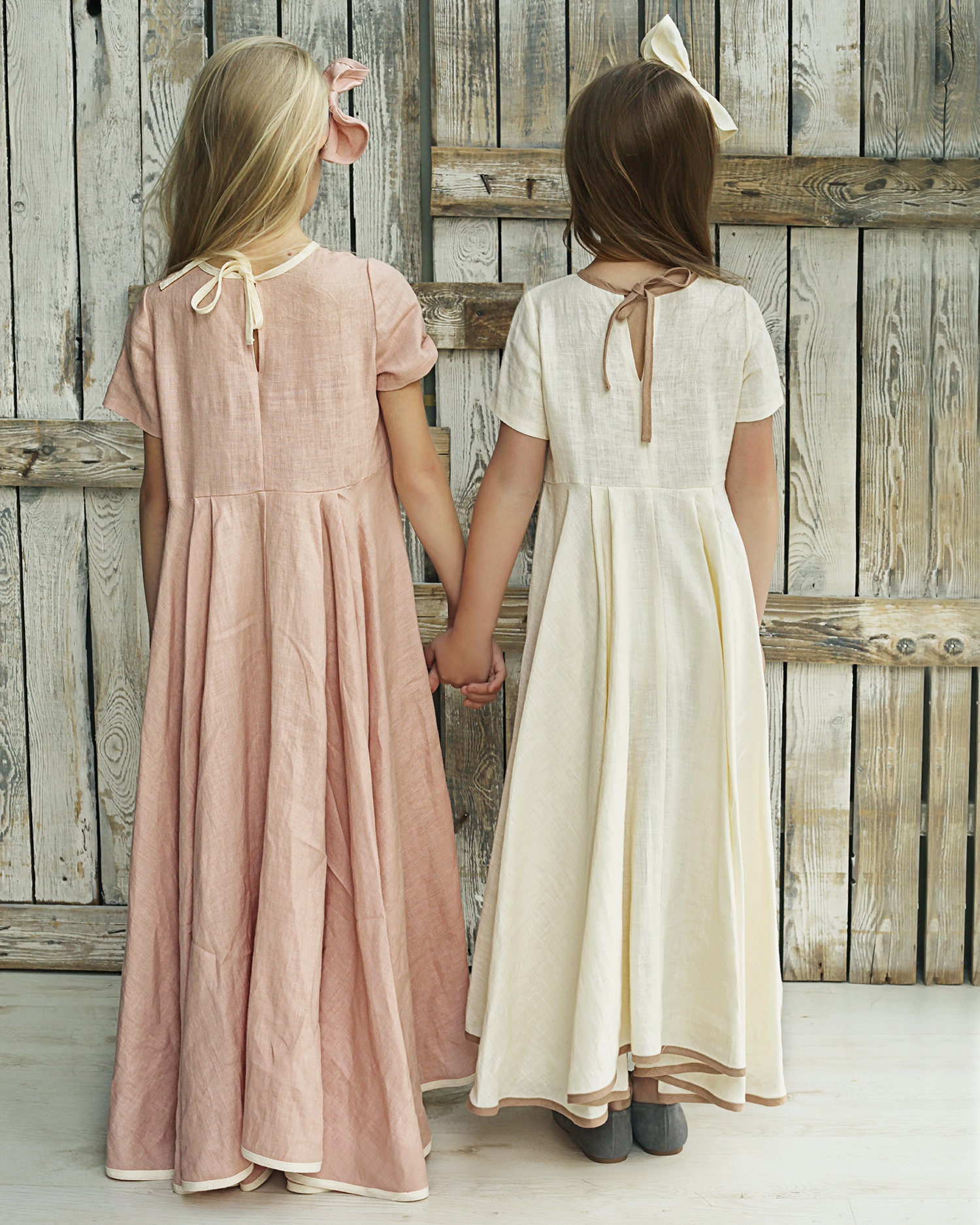 Linen Girls Dress Flower Girl Dresses Toddler Baptism Dress Etsy UK