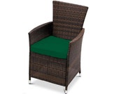 Gardenista Green Replacement Seat Cushion to fit Rattan Wicker Chair Outdoor Garden Patio Furniture Made In The UK